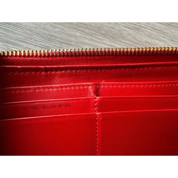 Miu Miu Red Croc Embossed Leather Zip Around Wallet with Original Box - Picture 13 of 16